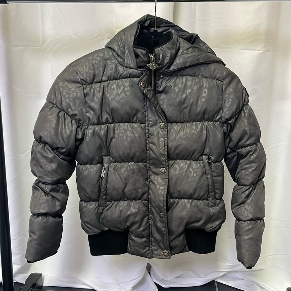 Appaman Girls Gray Animal Print Puffer Winter Jacket size 7